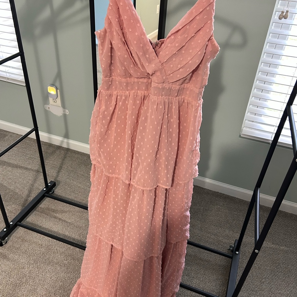 Lulu's Pink Polka Dot Maxi Dress